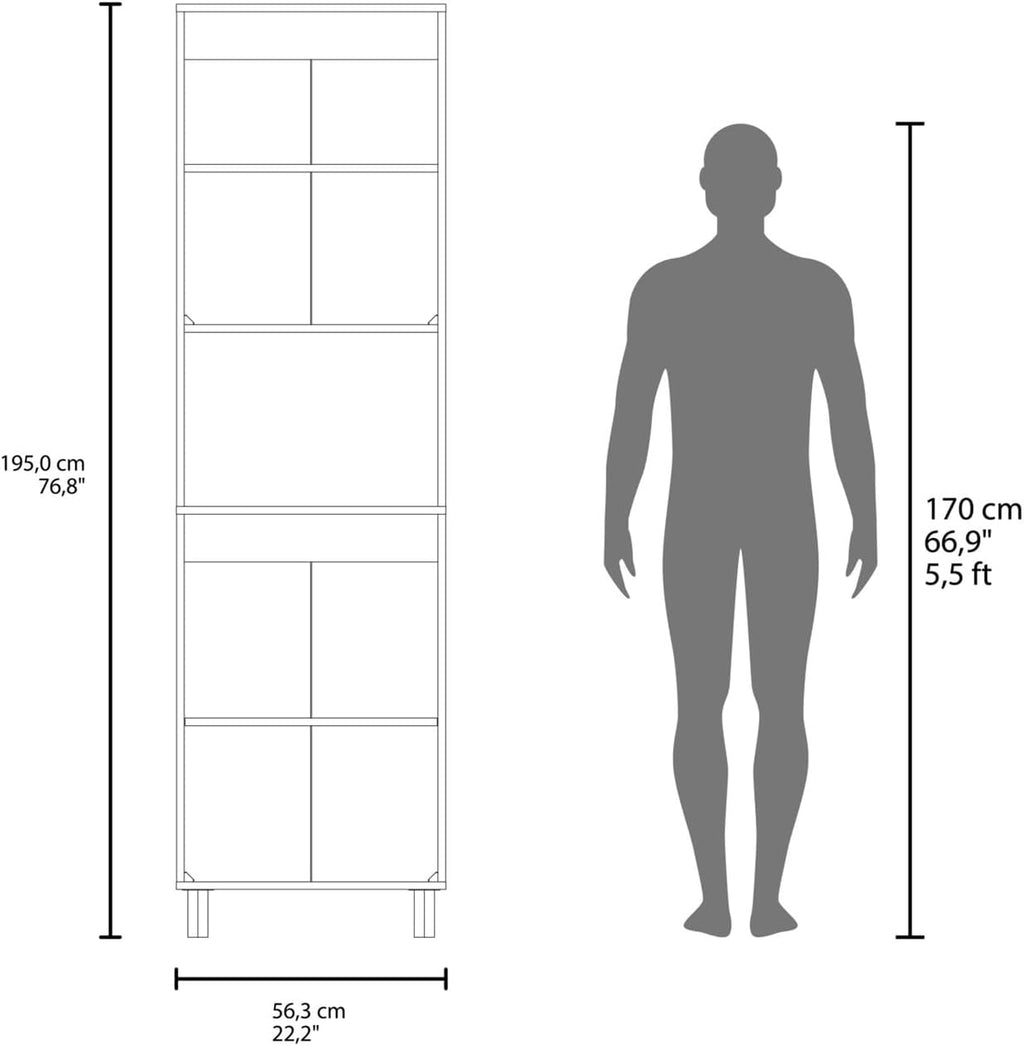 Kitchen Pantry, 4 Doors, 4 Shelves