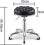 360° Swivel Stool Chair with Wheels- Durable Rolling Round Stools,Height Adjustable,Versatile for Shared Coworking Spaces(Red)