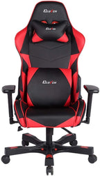 Clutch Chairz Crank Series Gaming Chair - Premium Ergonomic Design, Lumbar and Head Support Pillows - Black/Red