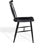 COSTWAY Dining Chair Set of 4, Farmhouse Windsor Chairs Dining Room Chairs with Spindle Back and Sturdy Metal Construction, Kitchen Side Chair for Living Room Restaurant, Black (Height 17'')