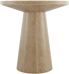 Starlight Canyon Home White Modern Round Solid Wood Pedestal End Table with Elegant Design, Durable Construction, Ideal for Living Room or Bedroom Decor