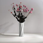 White Ceramic Vase, 8.4" H, Artistic Flower Vase Classic Style for Fireplace Bedroom Kitchen Living Room Centerpieces Office Desk, Fit for Holding Dried Flowers, Fresh Flowers, Artificial Flowers