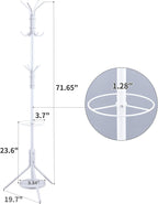 Kitsanery Coat Rack Freestanding,Metal Coat Tree with Umbrella Holder,Hat and Coat Rack Stand for Entryway, Hallway, Living Room, Bedroom (White)