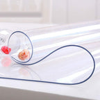 NECAUX Clear PVC Table Cover Protector 24 x 40 Inch 1.5mm Thick | Scratch Resistant Spill Protection Easy Maintenance Flexible Material for Home Office Tables Workspaces and Counters