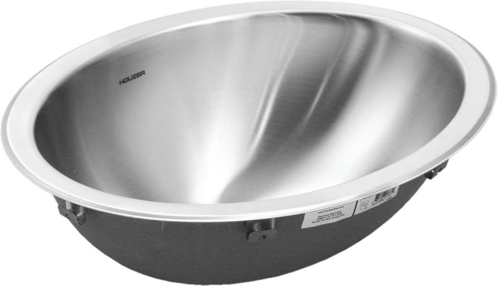 Houzer Opus Stainless Steel Bathroom Sink - 18 Inch Undermount Oval Bowl without Overflow, Durable & Versatile, Essential for Home & Apartment, Nested 10-Pack - CHT-1800-10