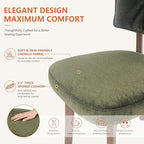 YOUNIKE Wood Frame Green Dining Chair, Chenille Fabric, Single Pack | Modern Ergonomic Upholstered Kitchen & Dining Room Chairs, Double-Layer Backrest, Comfy Soft Cushion, Easy to Assembly