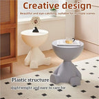 Creative Side Table, Bedside Table with Storage, Round End Table, Balcony Table, Suitable for Bedroom, Living Room, Leisure Room(Red)