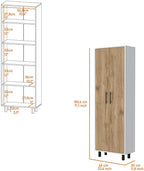 Oklahoma Tall Pantry Cabinet, 5-Shelf Storage Organizer, Wood Cupboard with Doors