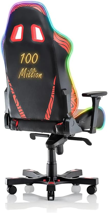 Clutch Chairz Pewdiepie Chair LED 100M- Ergonomic Gaming Chair, Video Game Chairs, Office Chair, High Chair and Lumbar Pillow for Computer Desk - Black - Throttle Series