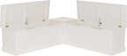 Linon Harris White Solid Pine Backless Nook with Interior Storage