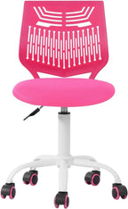 COZYCASA Task Chair for Teens Boys Girls 360 Slip Wheels Breathable Fabric Soft Pad Swivel Seat Ergonomics Backrest, Height Adjustable Liftup 29.5"-34.3" (Pink)