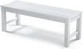Stoog Outdoor Bench, 2-Person Patio Backless Bench, All-Weather HIPS Garden Bench with 800 lbs Weight Capacity, Never Rot or Fade, for Backyard, Porch and Park, White