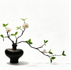 22'' Budded Faux Stem with Vase, 1pcs Artificial Greenery Plant for Centerpiece Table Decorations, Fake Branches in Vase for Farmhouse Living Room Bathroom Office Kitchen Decor - Black