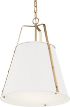 Kichler Etcher 2-Light Pendant Light Fixture with Etched Painted White Glass Diffuser, Kitchen Island Hanging Light in White and Champagne Bronze (22.5" x 18"), 52711WH