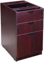 Boss Office Products Holland 71" Executive Desk and Credenza with Dual File Storage Pedestal and Hutch, Mahogany