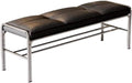 Modern Stainless Steel Long Bench with Leather Cushion Home-use Soft-Pack Shoe Changing Stool Black Entryway(Medium)