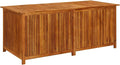 Solid Acacia Wood Patio Storage Box 68.9x31.5x29.5 Inch, Outdoor Garden Storage Bench with Gas-Lift Lid and Waterproof Zippered Bag for Cushions, Tools, and Toys