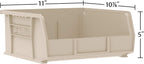 Akro-Mils 30235 AkroBins Plastic Storage Bins, Space-Saving Stackable Bins for Garage, Pantry, Craft Organization, 11" x 11" x 5", Clear, 6-Pack