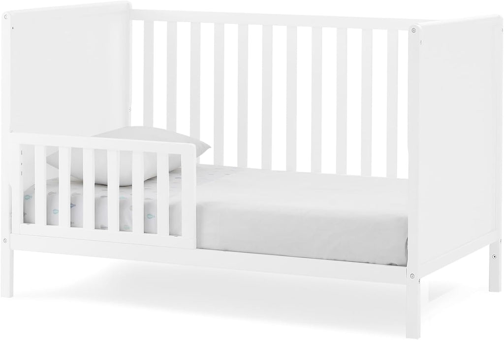 Delta Children Ruby 6-in-1 Convertible Crib & Changing Table 2-Piece Set - Greenguard Gold Certified, Bianca White