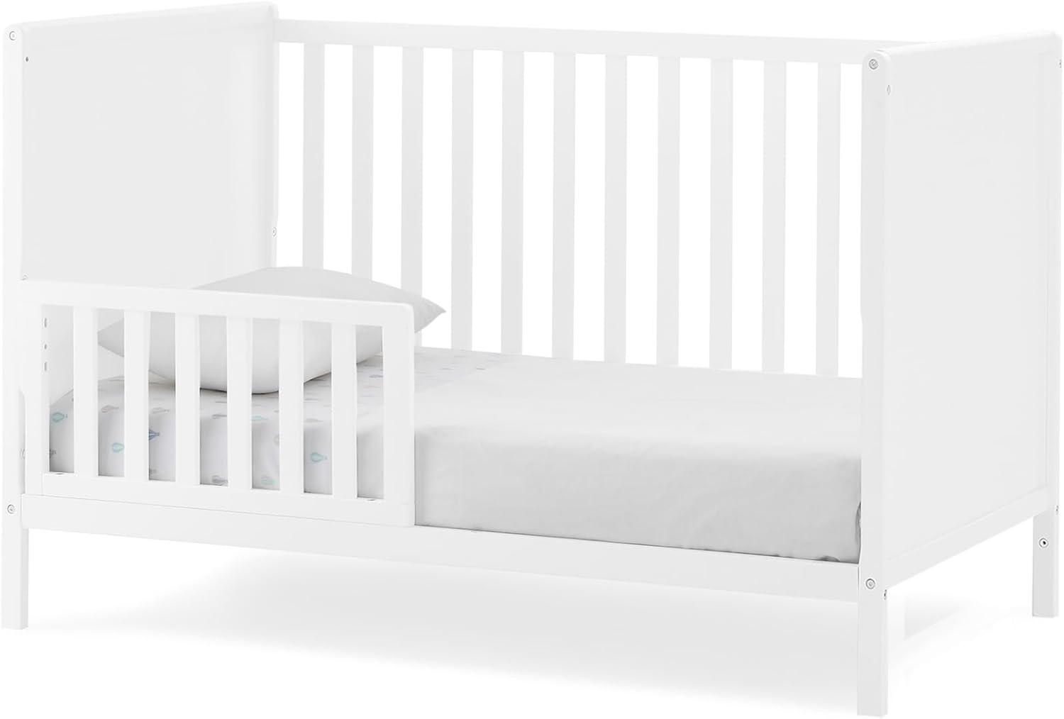 Delta Children Ruby 6-in-1 Convertible Crib & Changing Table 2-Piece Set - Greenguard Gold Certified, Bianca White