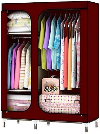 Simple Wardrobe Reinforced Thicken Cloth Sturdy Steel Frame Assembly Oxford Locker Hanging