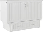 AFI, Nantucket Full Size Murphy Bed Chest with Mattress, Storage Drawer and Built-in USB Charger, White