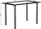 Karl home 5-Piece Dining Table Set with 1 Glass Dining Table and 4 PVC Chairs, Modern Dining Table Set for Kitchen & Breakfast Dining Living Room, Space Saving, Black
