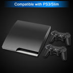 Yinjie 2 Pack Wireless Controller for PS3, Compatible with Playstation 3, with 2 Charging Cables (black)