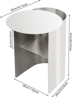 Bedside Table Small Nightstand, Compact Stainless Steel Side Table, Space Saving End Table for Living Room, Bedroom, Office,Apartment (Round Shape)