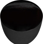 Hourglass Accent Table, Sandpaper Black Iron Base with High Gloss Black Top End Table, Modern Contemporary Side Table Decorative Furniture