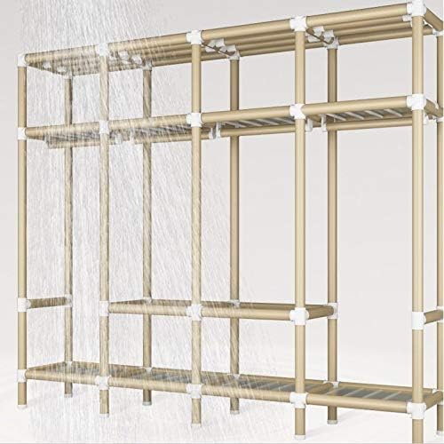 Simple Wardrobe Reinforced Thicken Cloth Sturdy Steel Frame Assembly Oxford Locker Hanging