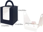 Bakepacker Individual Cupcake Boxes with Window 100 Count Black Single Cupcakes Box 3.6"X3.6"X4.3" Cupcake Carrier