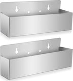 Tanlade 2 Pieces 15 Inch Single Speed Rail Stainless Steel Liquor Bottle Holder Wall Mounted Spray Bottle Rack Drink Rail Shelf for Bars, Silver