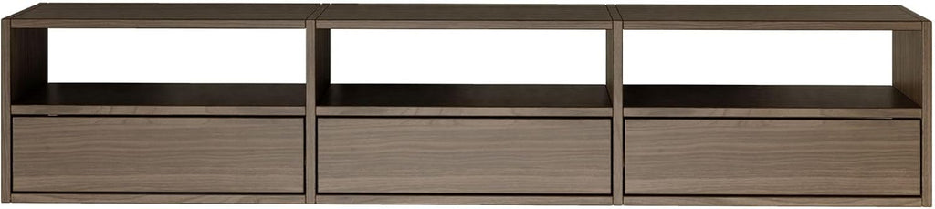 Selsey TV Lowboard - Colour Wisconsin Walnut Modern TV Chest of Drawers 150 x 30 x 30 cm (W x D x H) TV Base Cabinet for Living Room Cabinet with Flaps Push to Open Lowboard Hanging TV Cabinet Wall