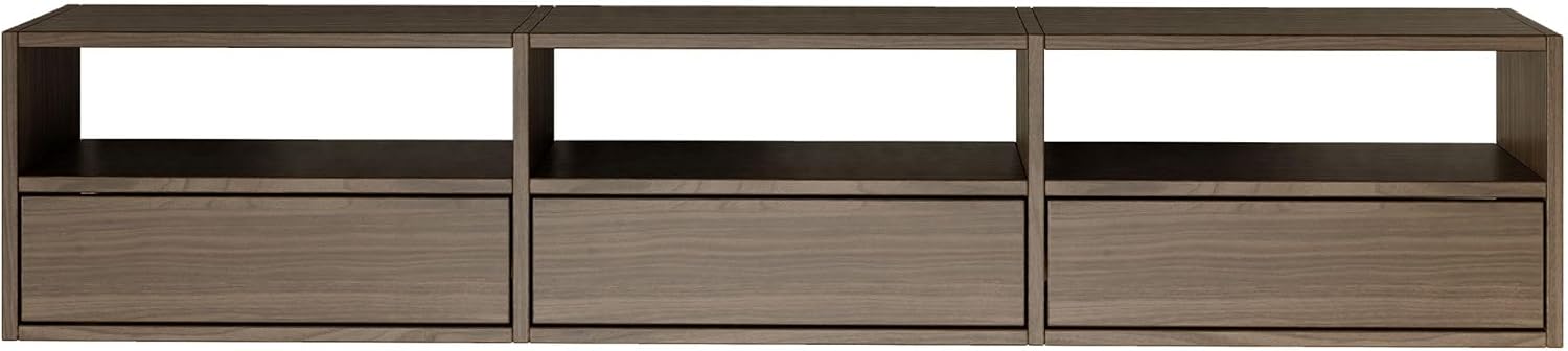 Selsey TV Lowboard - Colour Wisconsin Walnut Modern TV Chest of Drawers 150 x 30 x 30 cm (W x D x H) TV Base Cabinet for Living Room Cabinet with Flaps Push to Open Lowboard Hanging TV Cabinet Wall