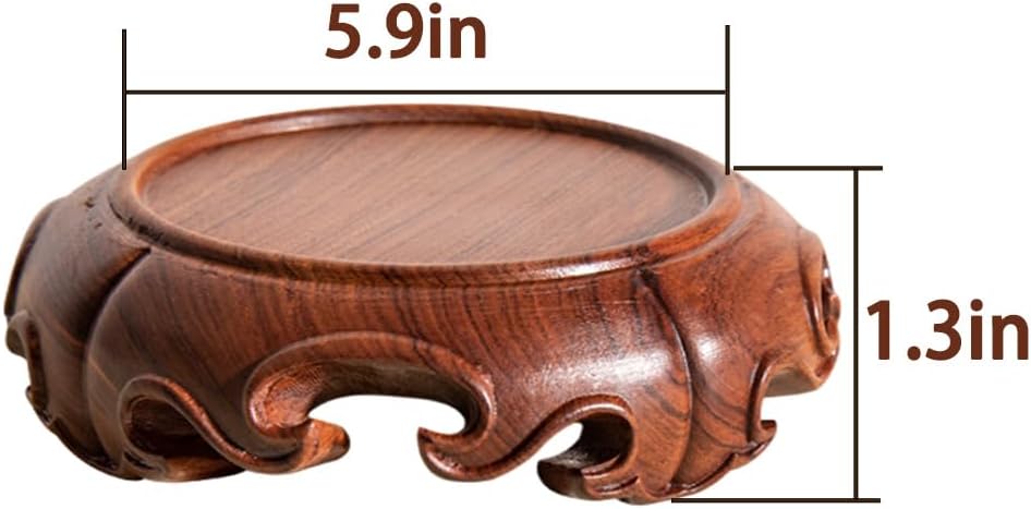 GOLDY&WENDY Vintage Rosewood Round Pedestal Riser Ornament Crafts Home Furniture Rustic Stand Base