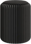 Portable Folding Paper Chair Modern Honeycomb Design Ultrathin Round Stool for Living Room Bedroom & Hallway Lightweight(Black,30cm)