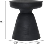 HomeStock Mango Wood Side Table - Modern Accent Stool - Black Finish Furniture