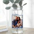 Personalization Universe Picture Perfect Personalized Family Photo Vase - 7.5" Glass Flower Holder, Customizable with Any Photo & Text, Ideal for Home Decor, Wedding Decorations, Sympathy Flowers