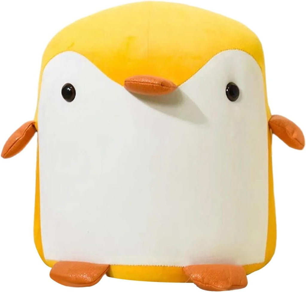 Animal Footstool Low Stool Ottoman Footrest Shoe Changing Bench Upholstery Soft Cushion Suitable for Kids Room Bedroom Gift Use, Yellow