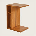 Modern 2-Tier C-Shaped Sofa End Table Small Wooden Side Table Coffee Table for Living Room Small Space & Office Lightweight(Natural)