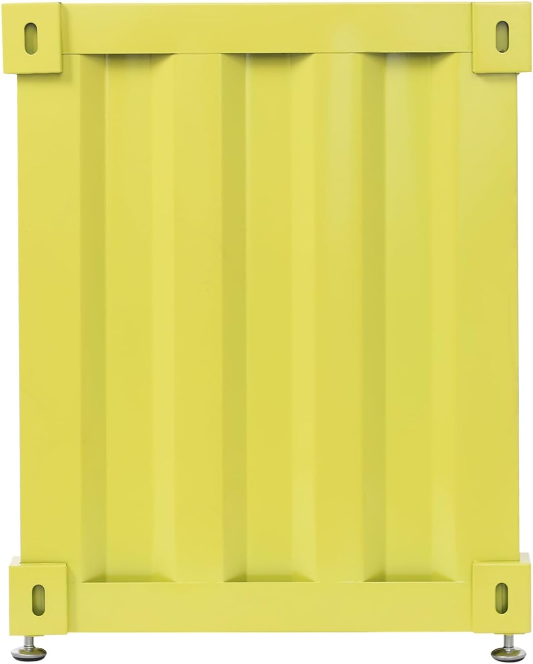 Industrial Wind Bedside Table, End Tables, Container Style Locker Wrought, Tinplate Bilayer Side Table, Metal Locker Nightstand with Combination Lock for Bedroom, Living Room, Office - Yellow