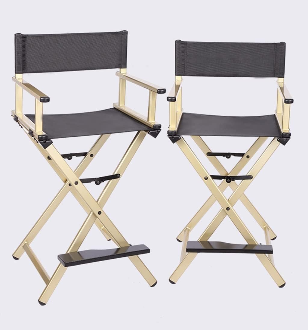 Aluminum Folding Directors Chair for Makeup Artists Portable and Lightweight(Gold)