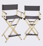 Aluminum Folding Directors Chair for Makeup Artists Portable and Lightweight(Gold)