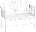 Garden Bench with Armrests for Outdoor Patio Use, Metal Backyard Bench Designed for Poolside and Lawn Seating