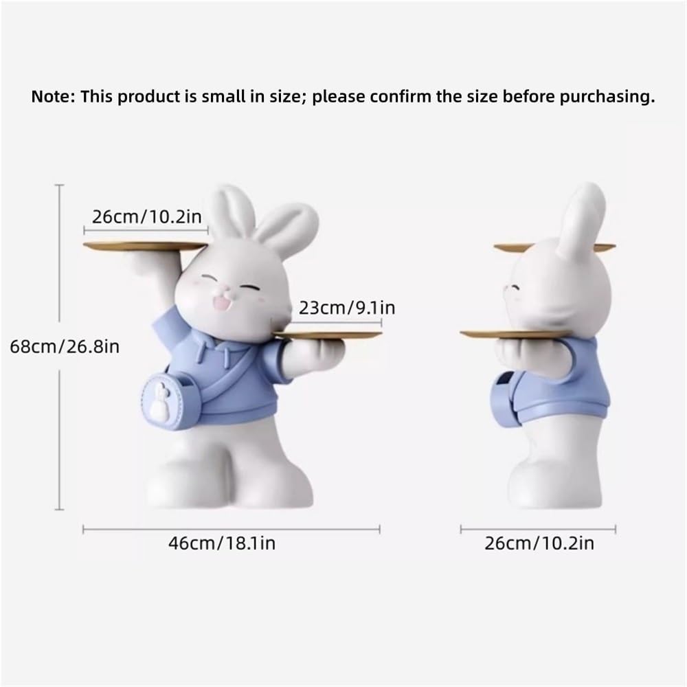 Rabbit Shaped Side Table, Accent Table for Triple Storage, Creative Couch Table, Bedside Tables Use in Living Room, Bedroom and Entrance Hall(Pink)
