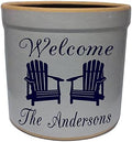 2 Gallon Personalized Stoneware Crock - Adirondack Welcome