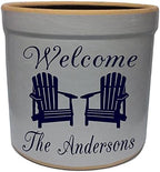 2 Gallon Personalized Stoneware Crock - Adirondack Welcome