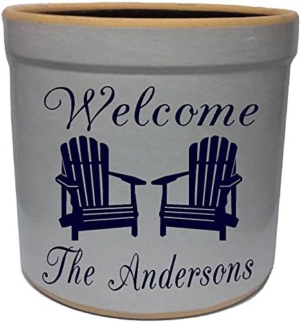2 Gallon Personalized Stoneware Crock - Adirondack Welcome