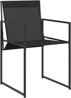 Patio Chairs 4 Pack Black Steel Textilene Sling Chairs with Foldable Backrest for Compact Storage